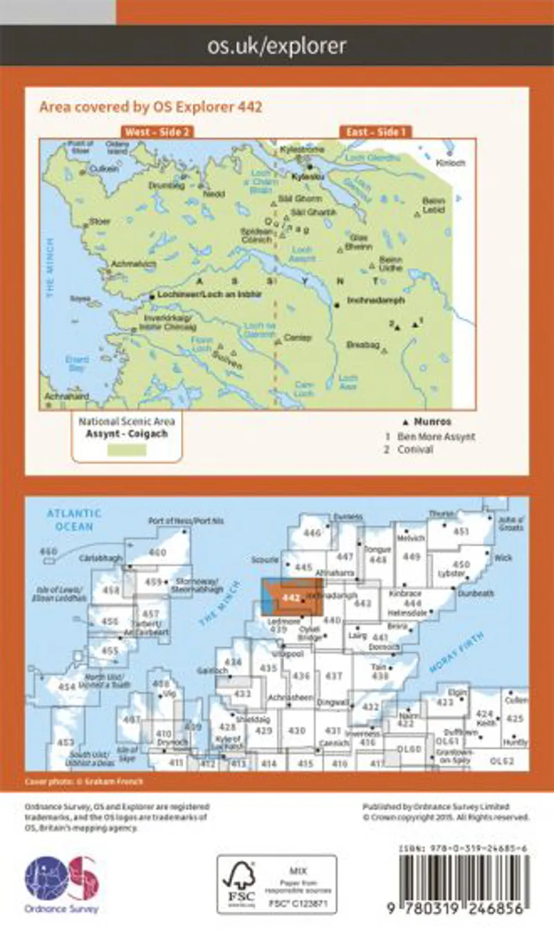 OS Explorer Map 442 - Assynt and Lochinver-1